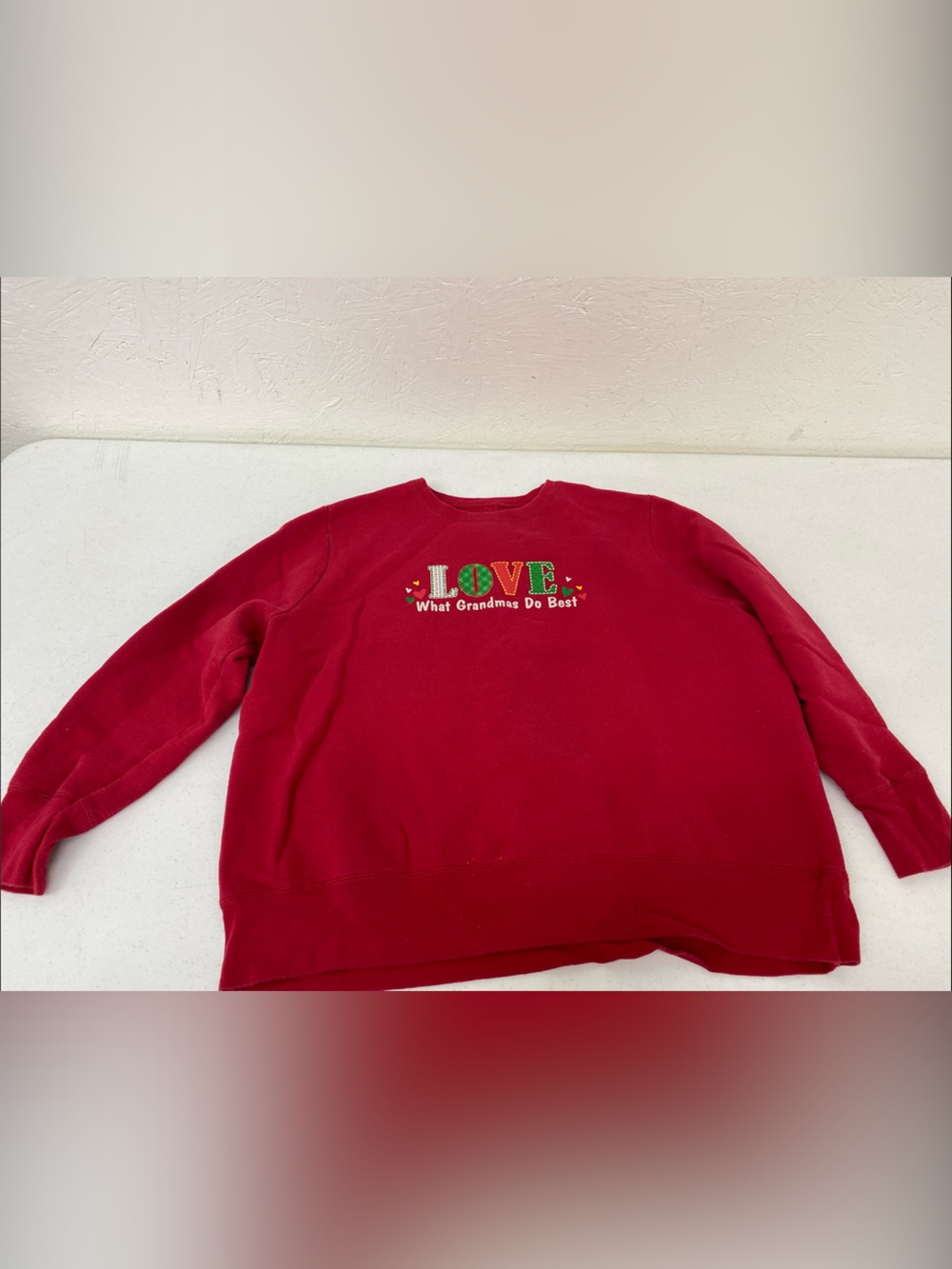 Women’s Red 'LOVE What Grandmas Do Best' Sweatshirt size 1XL